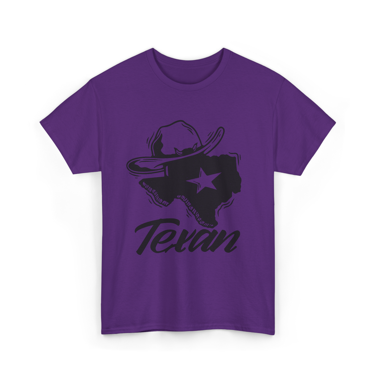 Texan Pride Texas Lone Star T-Shirt - Purple