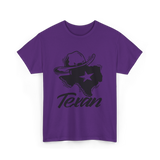 Texan Pride Texas Lone Star T-Shirt - Purple