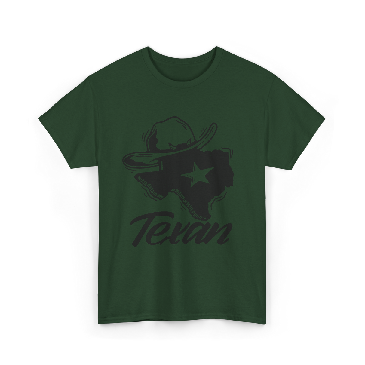 Texan Pride Texas Lone Star T-Shirt - Forest Green