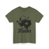 Texan Pride Texas Lone Star T-Shirt - Military Green