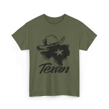 Texan Pride Texas Lone Star T-Shirt - Military Green