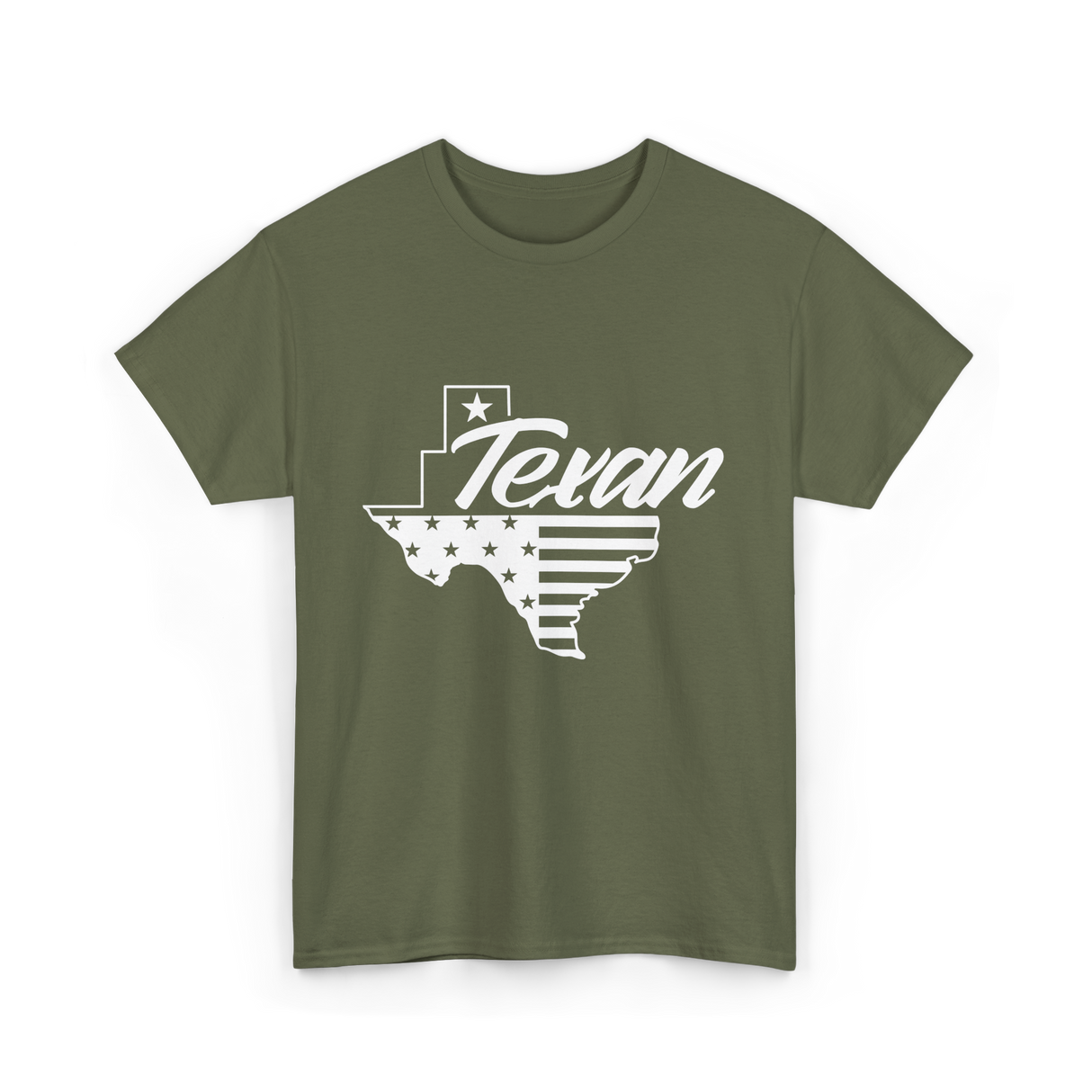 Texan Pride Texas State T-Shirt - Military Green