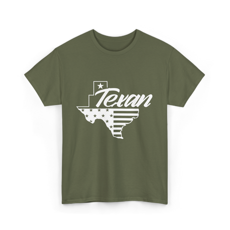 Texan Pride Texas State T-Shirt - Military Green