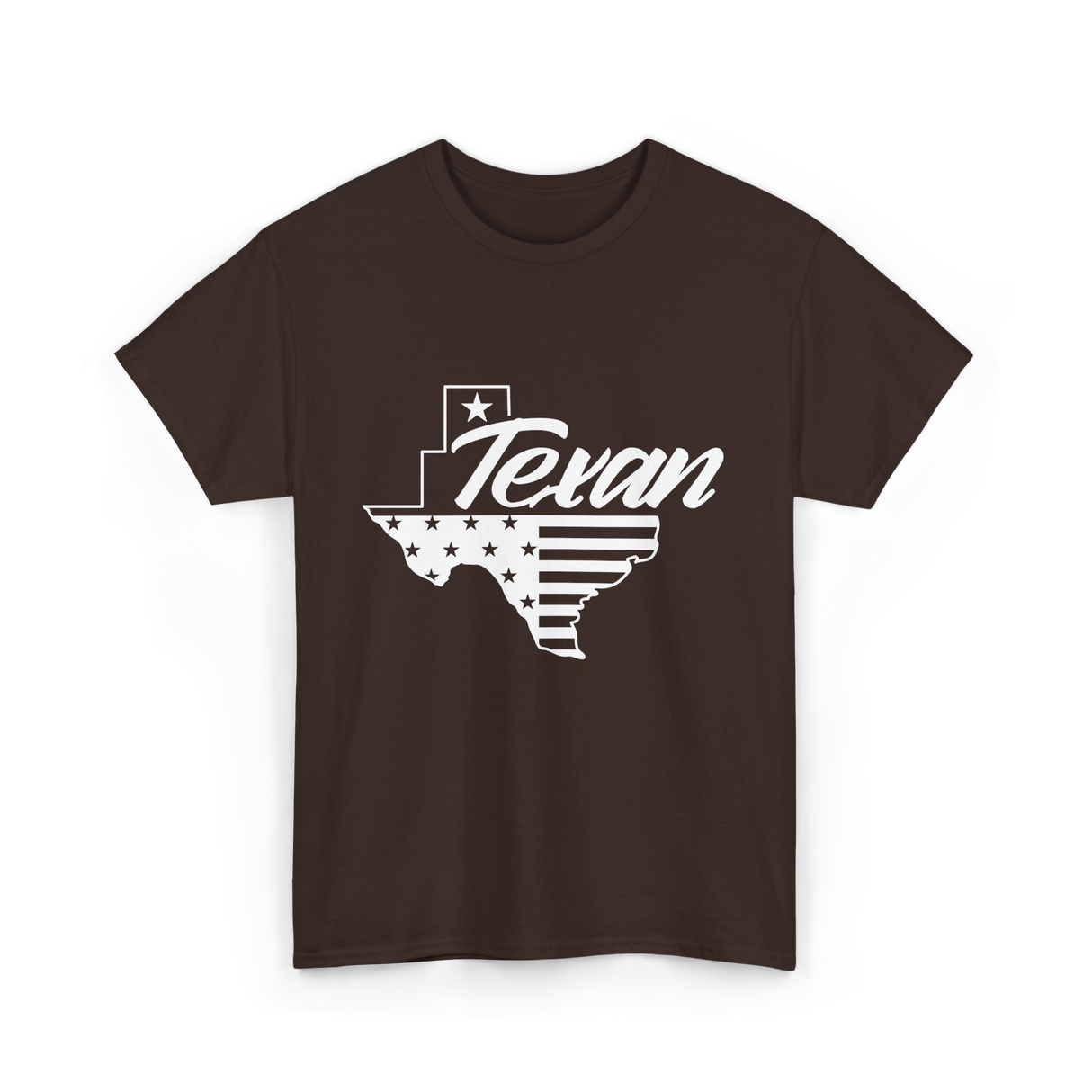 Texan Pride Texas State T-Shirt - Dark Chocolate