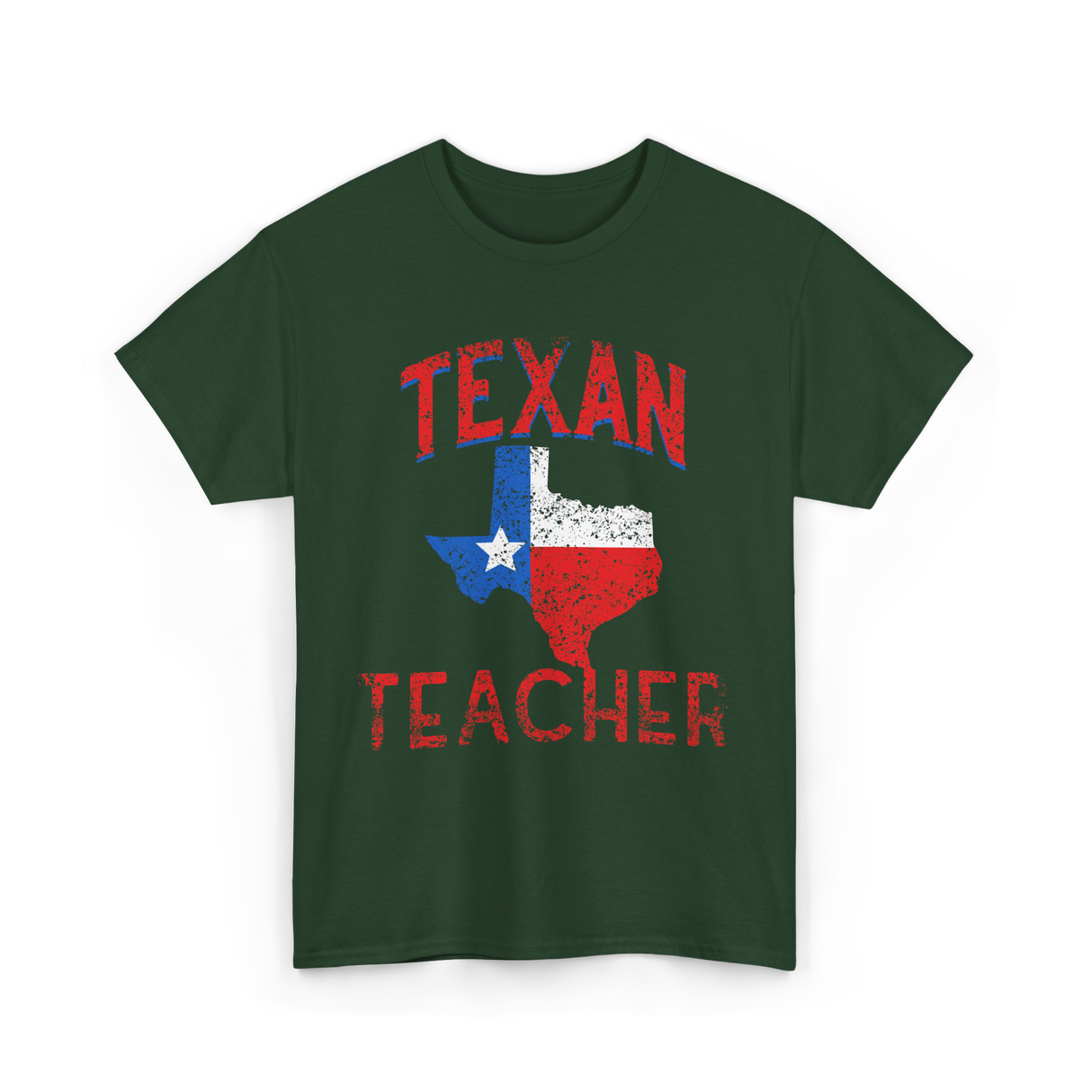 Texan Teacher Texas Education T-Shirt - Forest Green