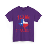 Texan Teacher Texas Education T-Shirt - Purple