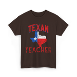 Texan Teacher Texas Education T-Shirt - Dark Chocolate