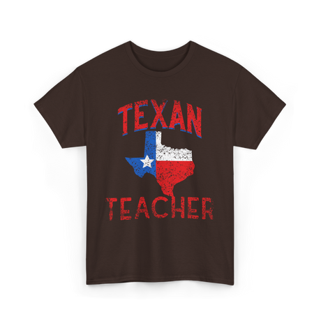 Texan Teacher Texas Education T-Shirt - Dark Chocolate