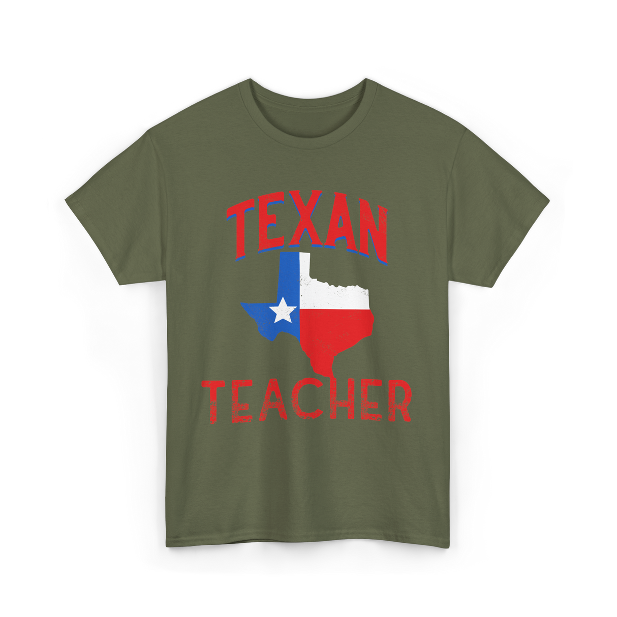 Texan Teacher Texas Teacher T-Shirt - Military Green