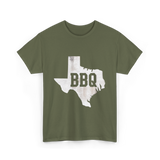 Texas BBQ Barbecue Texas T-Shirt - Military Green