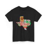 Texas Cactus Sunflower Floral T-Shirt - Black