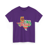 Texas Cactus Sunflower Floral T-Shirt - Purple