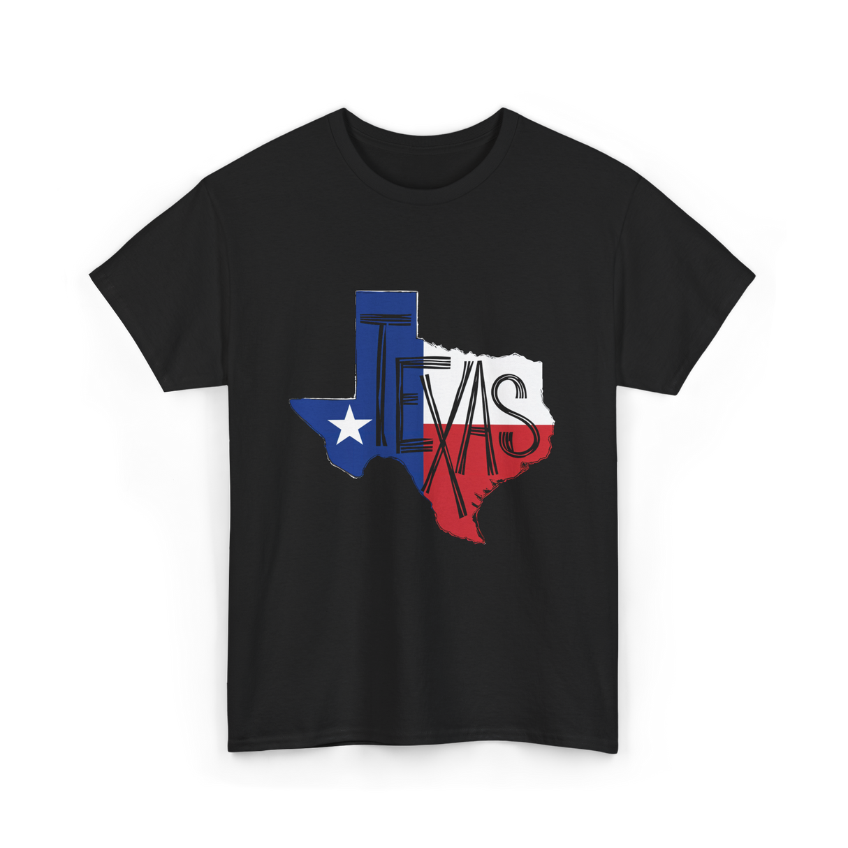 Texas State Flag Texas Pride T-Shirt - Black