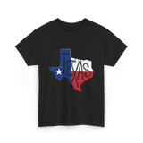 Texas State Flag Texas Pride T-Shirt - Black