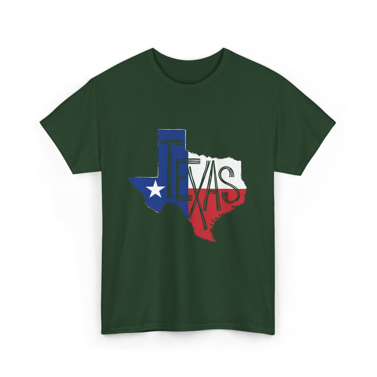 Texas State Flag Texas Pride T-Shirt - Forest Green