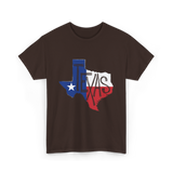 Texas State Flag Texas Pride T-Shirt - Dark Chocolate