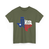 Texas State Flag Texas Pride T-Shirt - Military Green