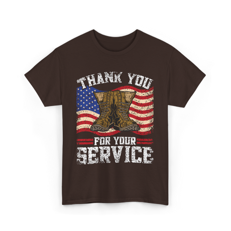 Thank You For Your Service Military T-Shirt - Dark Chocolate