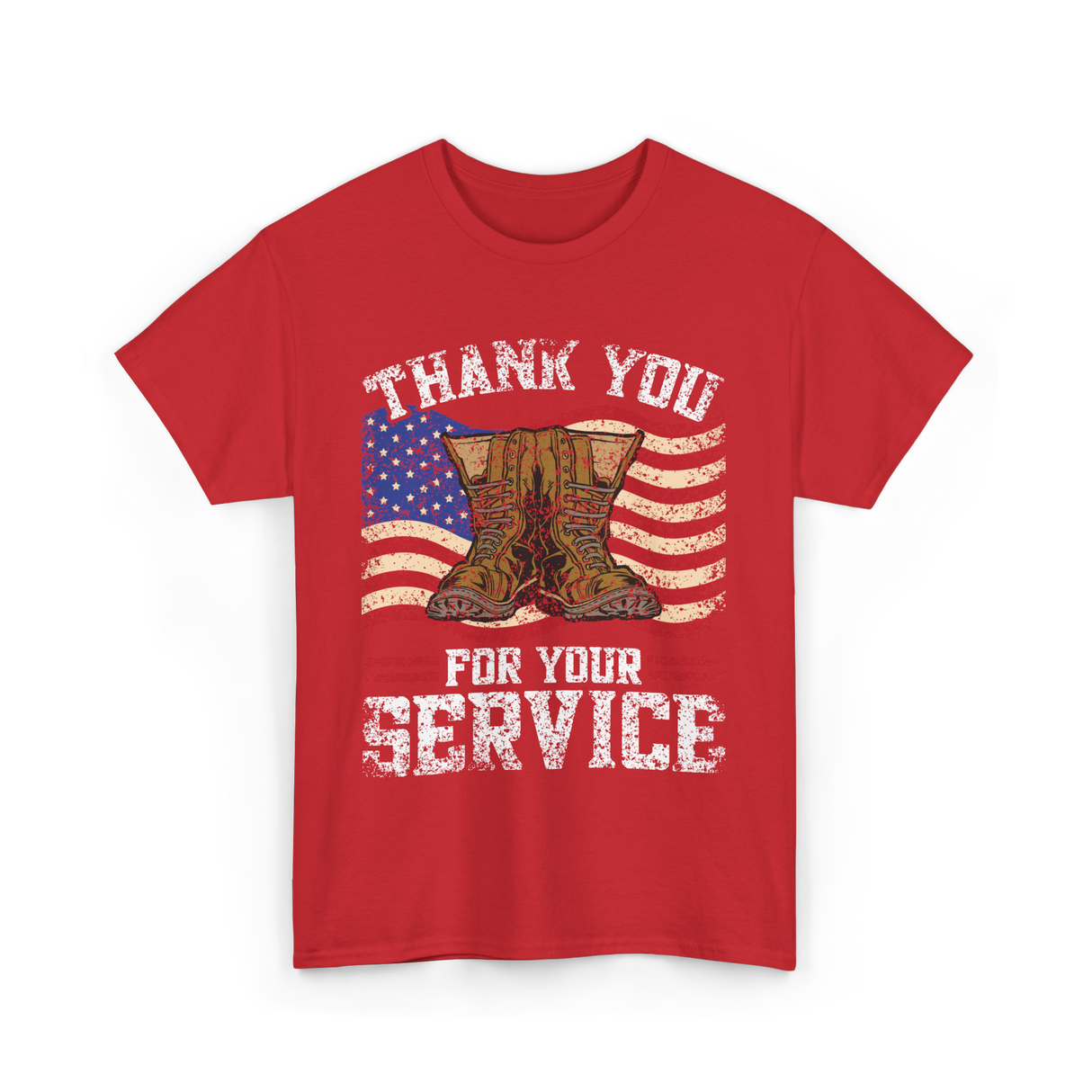 Thank You For Your Service Military T-Shirt - Red