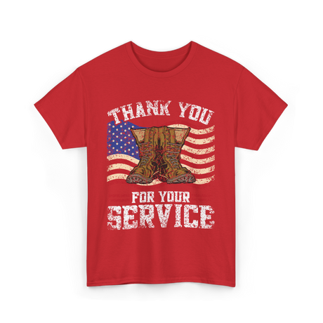 Thank You For Your Service Military T-Shirt - Red