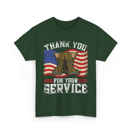 Thank You For Your Service Military T-Shirt - Forest Green