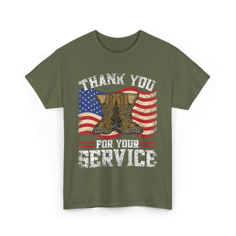 Thank You For Your Service Military T-Shirt - Military Green