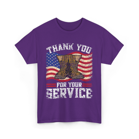 Thank You For Your Service Military T-Shirt - Purple