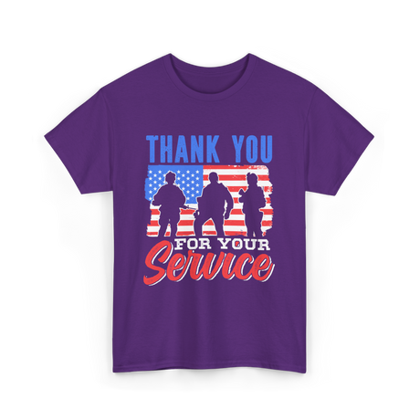 Thank You For Your Service Military T-Shirt - Purple