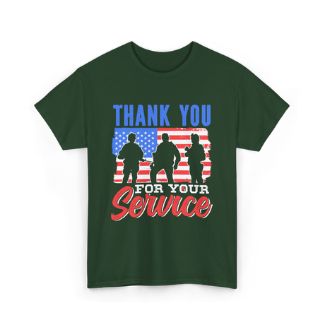 Thank You For Your Service Military T-Shirt - Forest Green