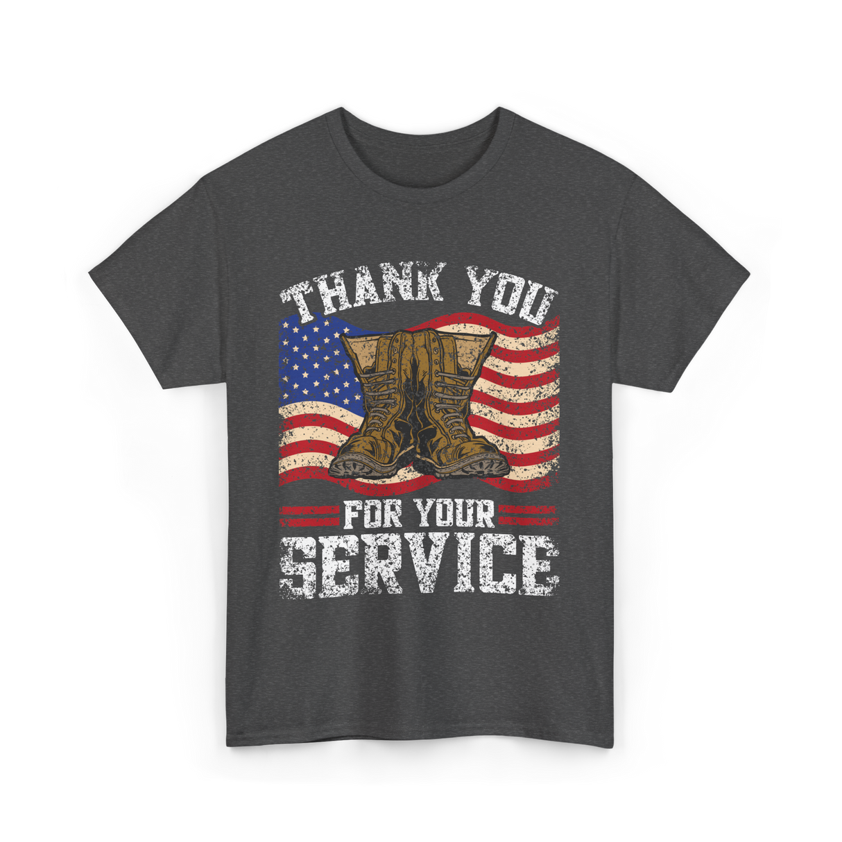 Thank You For Your Service Military T-Shirt - Dark Heather