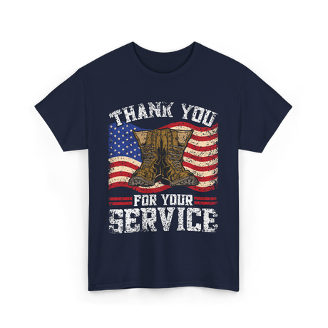 Thank You For Your Service Military T-Shirt - Navy