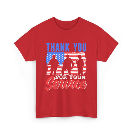 Thank You For Your Service Military T-Shirt - Red