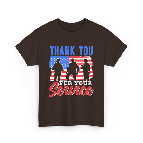 Thank You For Your Service Military T-Shirt - Dark Chocolate