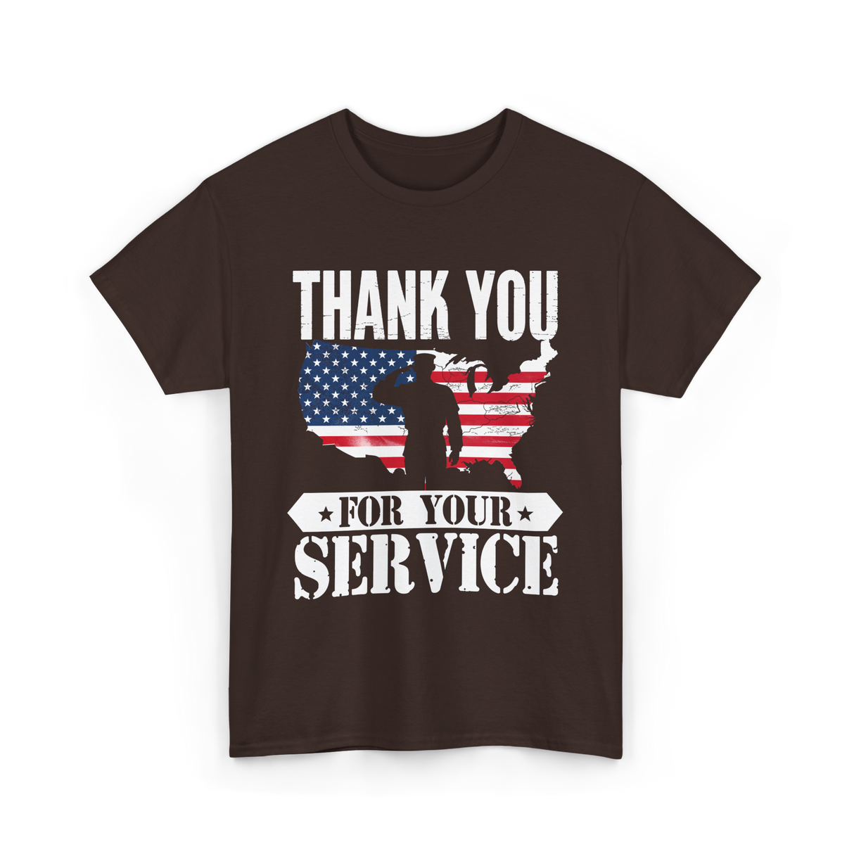 Thank You For Your Service Patriot T-Shirt - Dark Chocolate