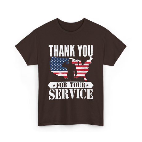 Thank You For Your Service Patriot T-Shirt - Dark Chocolate