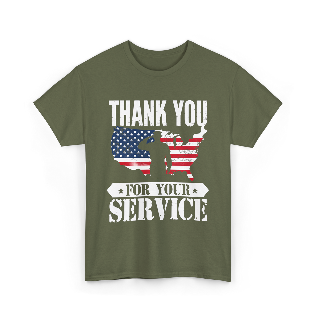 Thank You For Your Service Patriot T-Shirt - Military Green