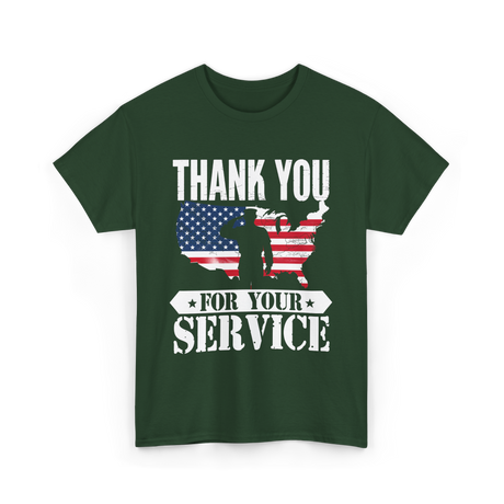 Thank You For Your Service Patriot T-Shirt - Forest Green