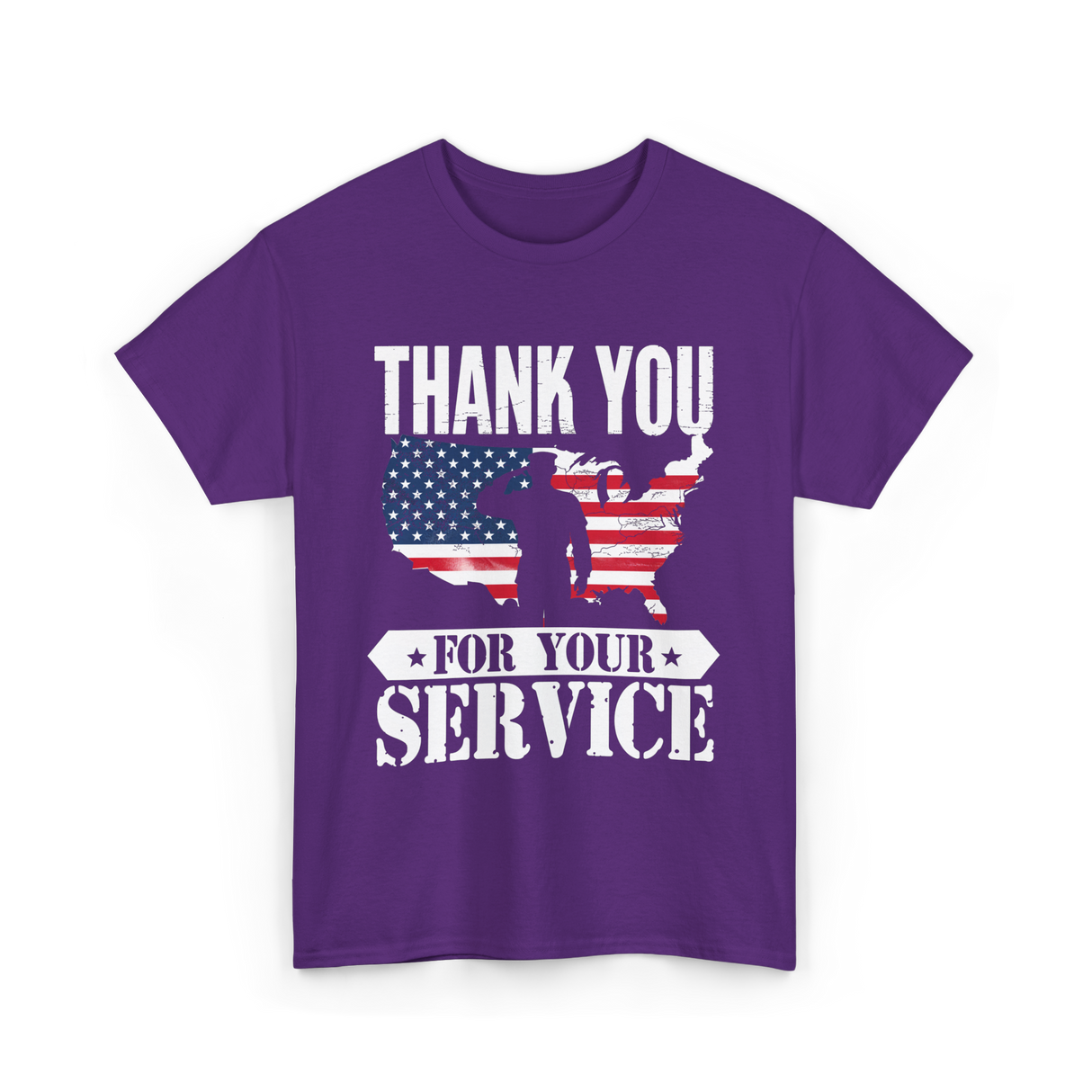 Thank You For Your Service Patriot T-Shirt - Purple