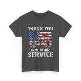 Thank You For Your Service Veteran T-Shirt - Dark Heather