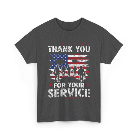 Thank You For Your Service Veteran T-Shirt - Dark Heather