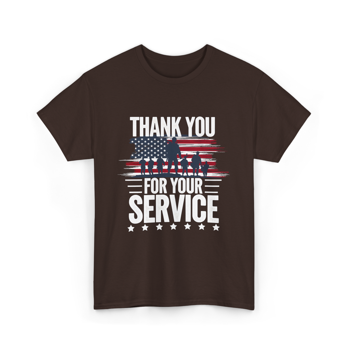 Thank You For Your Service Veteran T-Shirt - Dark Chocolate