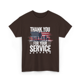 Thank You For Your Service Veteran T-Shirt - Dark Chocolate