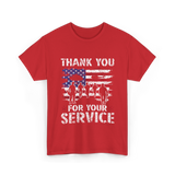 Thank You For Your Service Veteran T-Shirt - Red