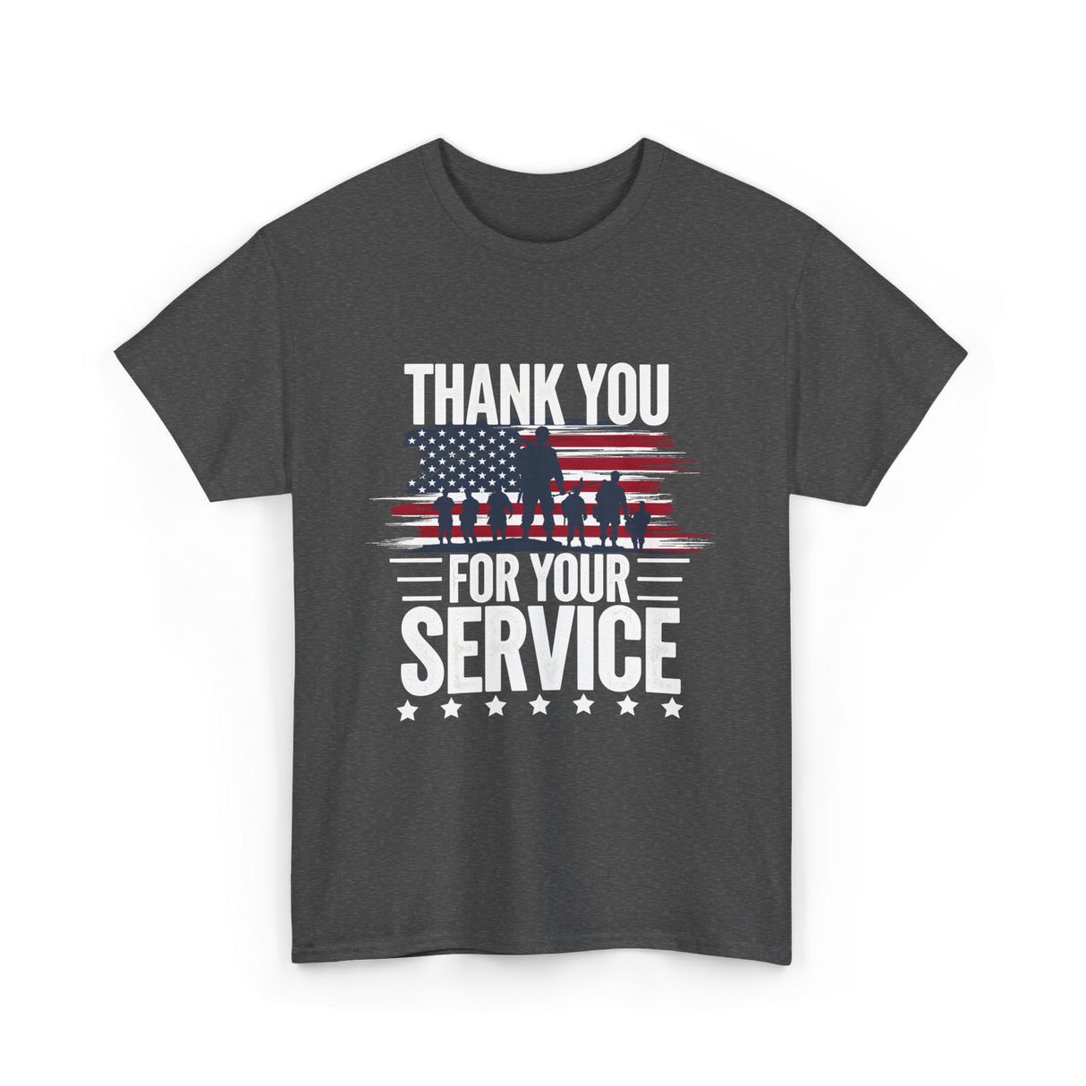 Thank You For Your Service Veteran T-Shirt - Dark Heather