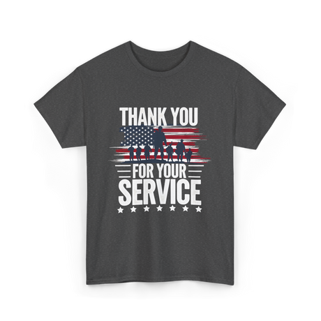 Thank You For Your Service Veteran T-Shirt - Dark Heather