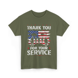 Thank You For Your Service Veteran T-Shirt - Military Green