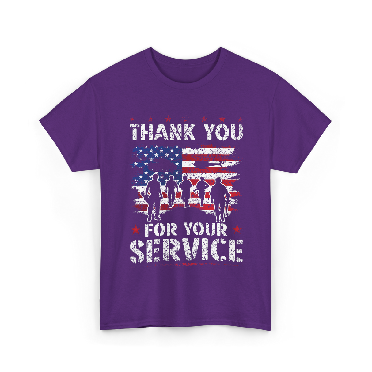 Thank You For Your Service Veteran T-Shirt - Purple