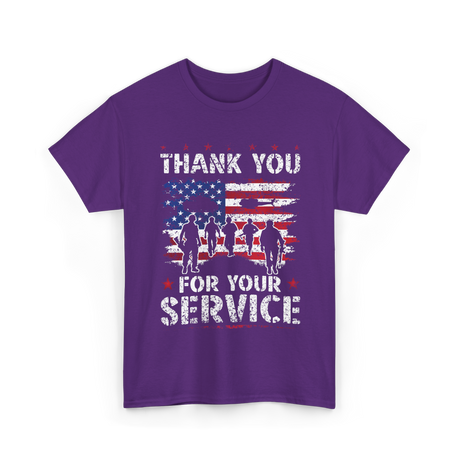 Thank You For Your Service Veteran T-Shirt - Purple