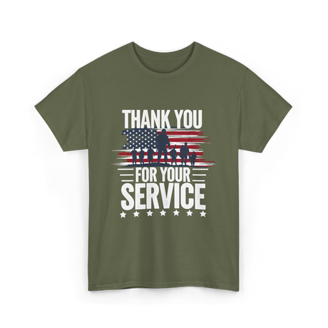 Thank You For Your Service Veteran T-Shirt - Military Green