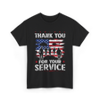 Thank You For Your Service Veteran T-Shirt - Black